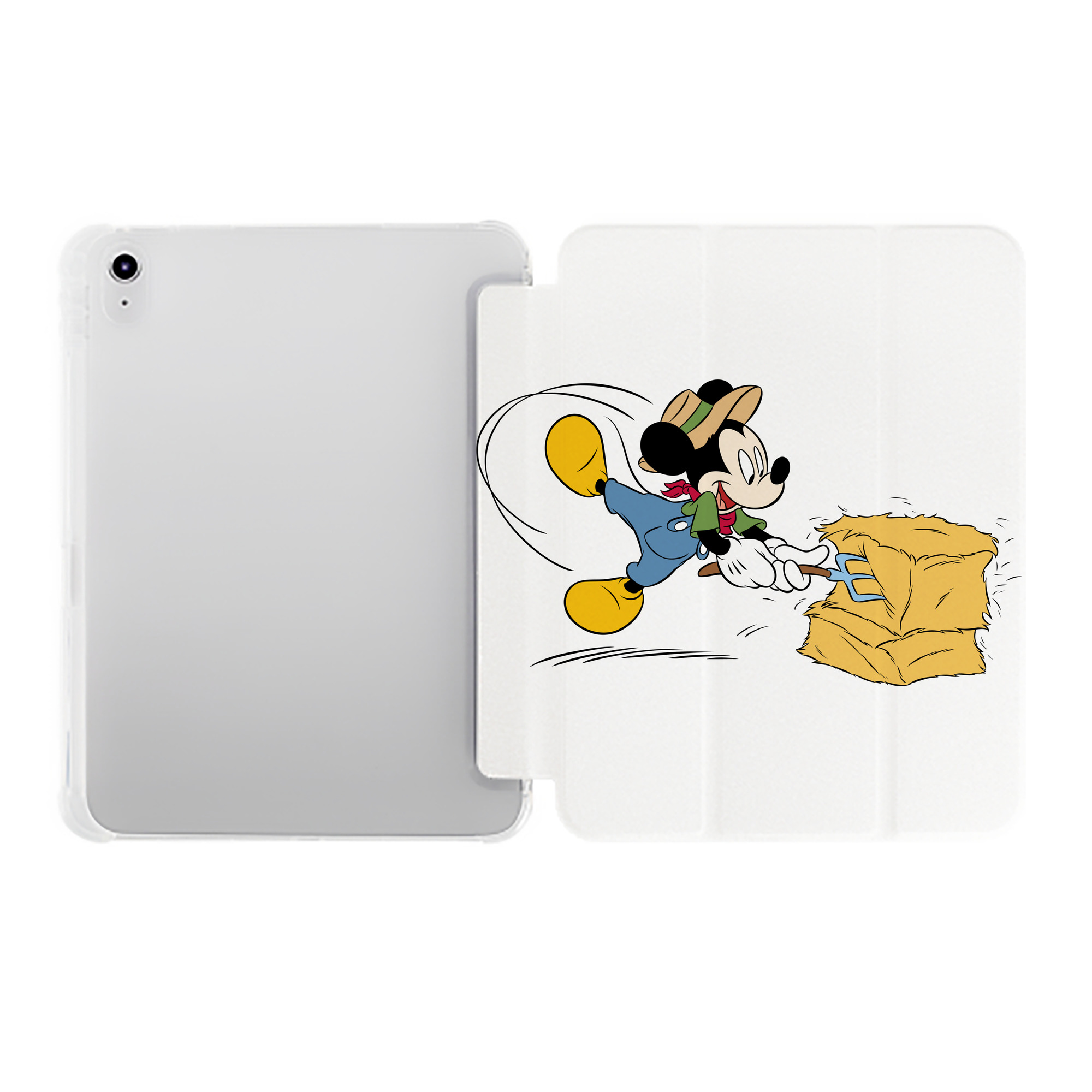（画像用） ミッキーマウス Mickey Mouse IPad ケース ペン収納付き 三つ折りスタンド PUレザー×シリコン 対応機種9.5/10.5/10.9インチ